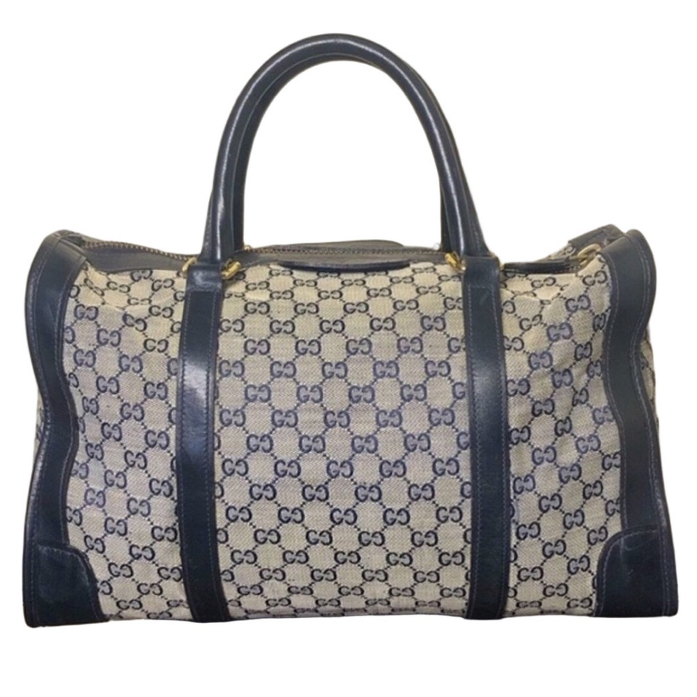 GUCCI GG Supreme Boston Fully Lined Top Handle Duffle Bag Gucci Dusty